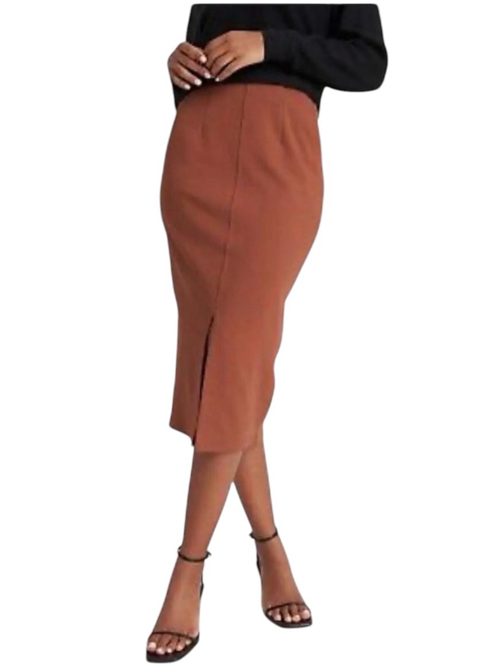 NWT Kit & Ace Serenity double knit midi pencil skirt with front slit & stretch - Picture 3 of 14